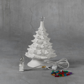 Ceramic Bisque Christmas Tree - 8 inch with base Ceramic Bisque Christmas Tree - 8 inch with base